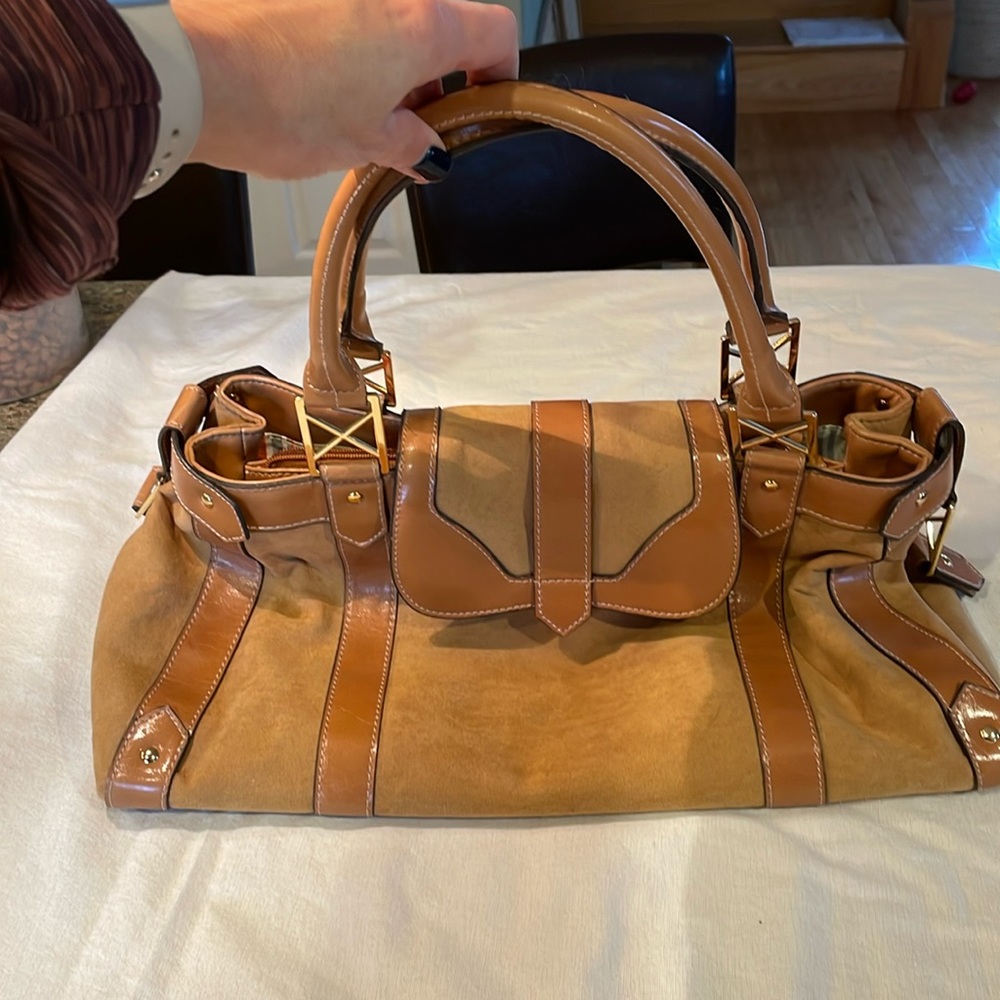 Beige suede pocketbook